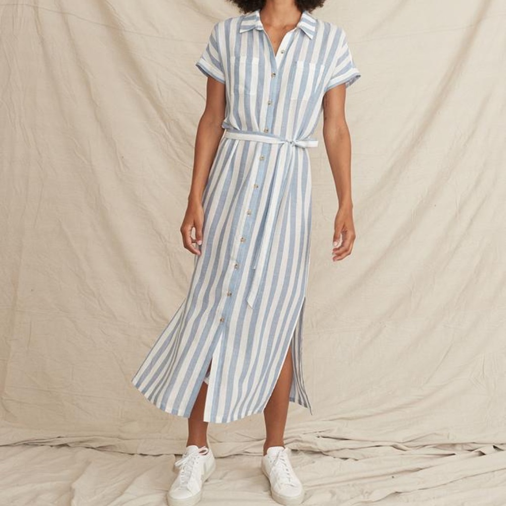 Marine Layer Simone Dress in Blue/White Stripe NWT